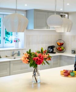 vue de la cuisine et son plan de travail